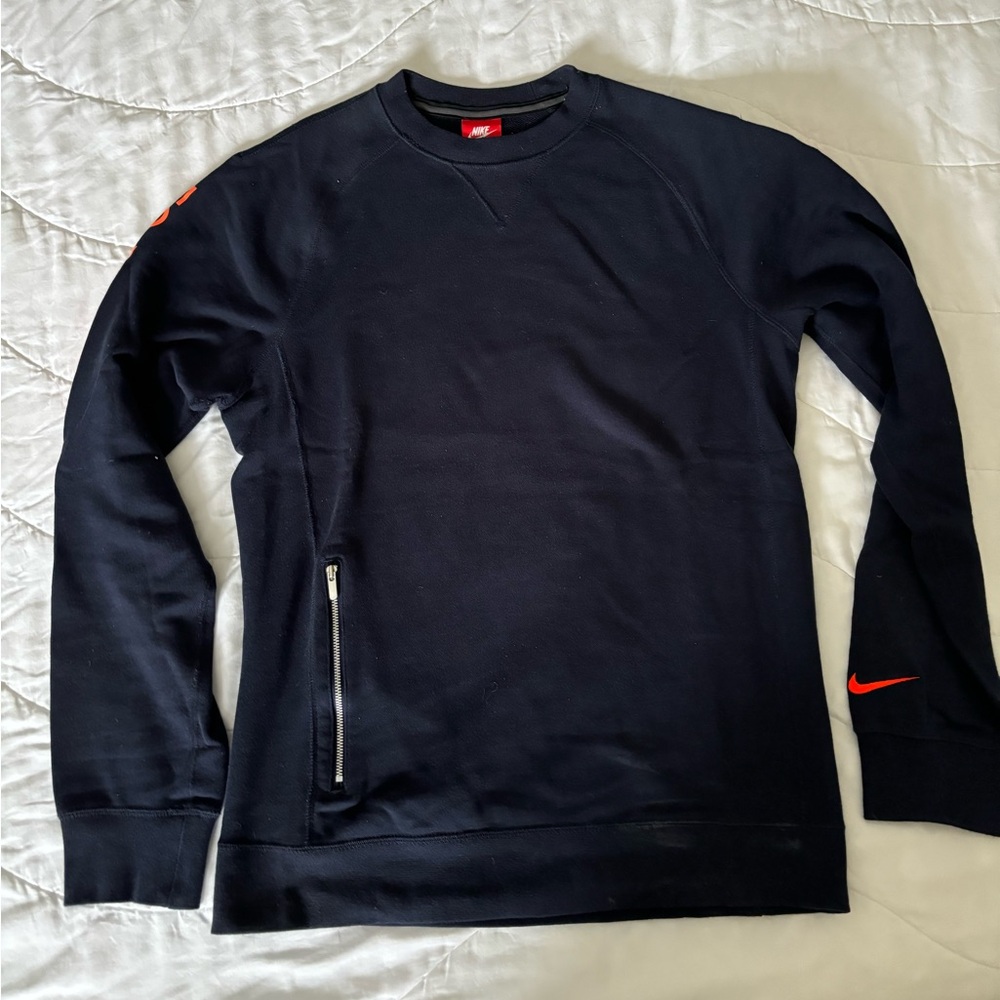 Nike FC Barcelona Navy Crewneck Zip Pouch Small
